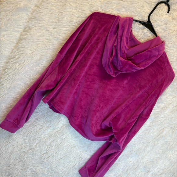Juicy Couture Magenta Velour Hoodie | XL | Cropped Sleepwear 🩷💗✨ Y2K - Picture 12 of 16